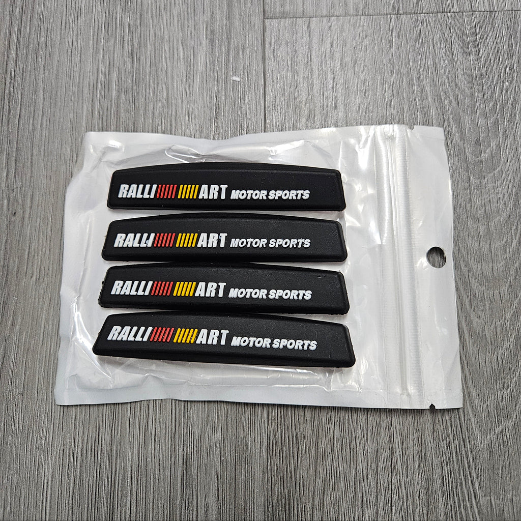 BRAND NEW UNIVERSAL 4PCS RALLIART CAR DOOR EDGE GUARD RUBBER ANTI-SCRATCH STRIP PROTECTOR - JK Racing Inc