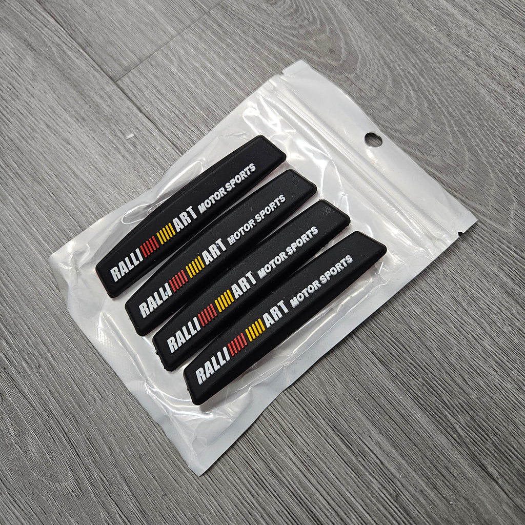 BRAND NEW UNIVERSAL 4PCS RALLIART CAR DOOR EDGE GUARD RUBBER ANTI-SCRATCH STRIP PROTECTOR - JK Racing Inc