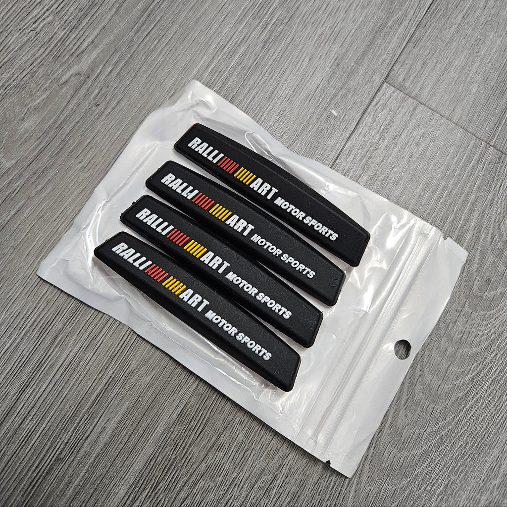 BRAND NEW UNIVERSAL 4PCS RALLIART CAR DOOR EDGE GUARD RUBBER ANTI-SCRATCH STRIP PROTECTOR - JK Racing Inc