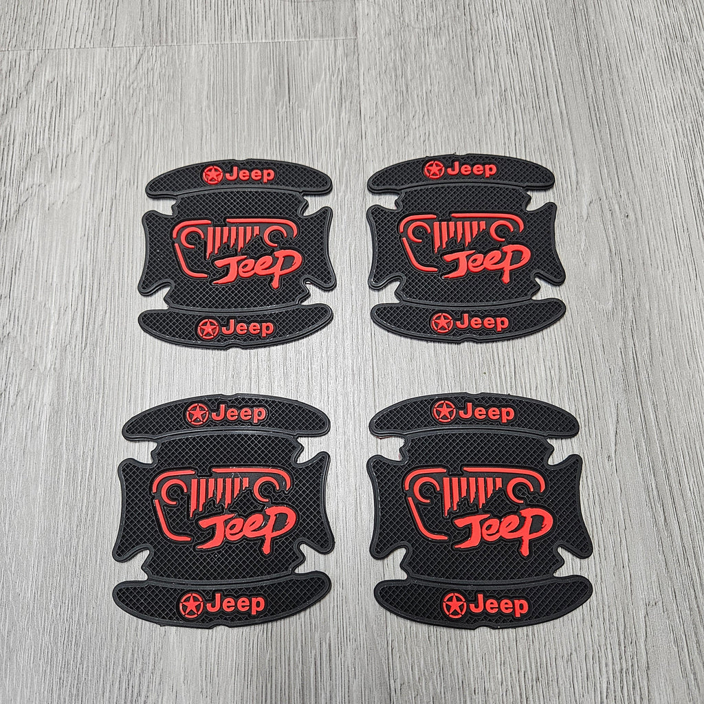 BRAND NEW UNIVERSAL 4PCS JEEP RUBBER ANTI-SCRATCH DOOR HANDLE BOWL PROTECTOR