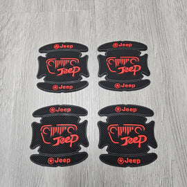 BRAND NEW UNIVERSAL 4PCS JEEP RUBBER ANTI-SCRATCH DOOR HANDLE BOWL PROTECTOR