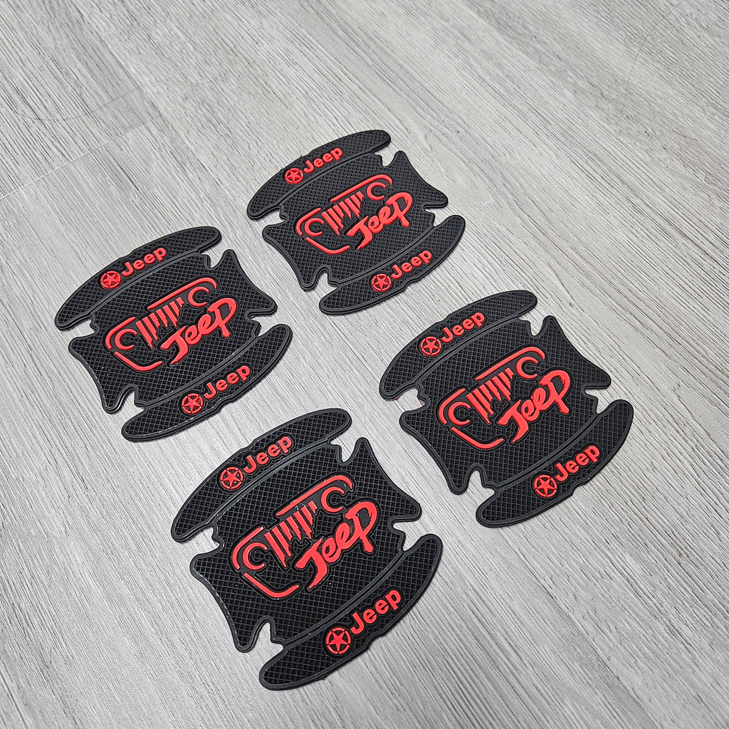 BRAND NEW UNIVERSAL 4PCS JEEP RUBBER ANTI-SCRATCH DOOR HANDLE BOWL PROTECTOR