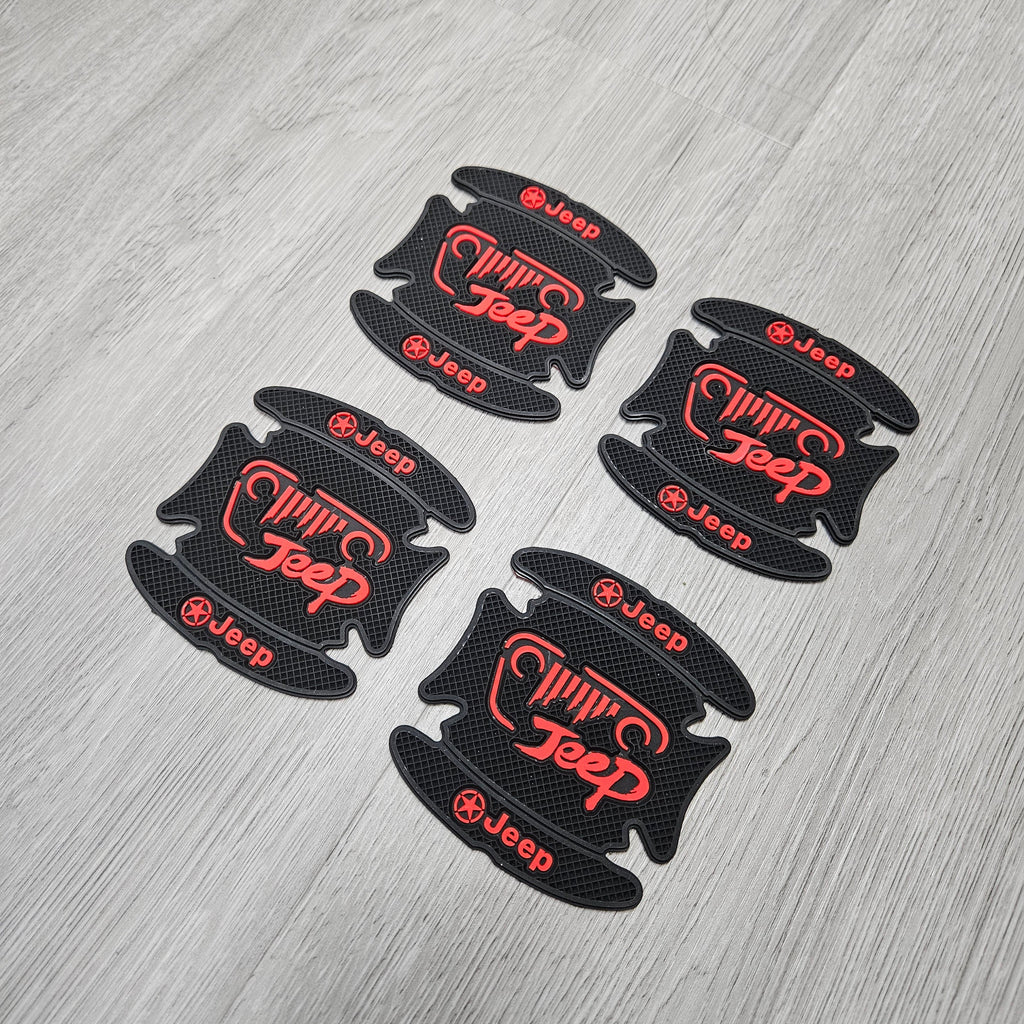 BRAND NEW UNIVERSAL 4PCS JEEP RUBBER ANTI-SCRATCH DOOR HANDLE BOWL PROTECTOR