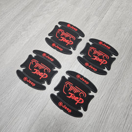 BRAND NEW UNIVERSAL 4PCS JEEP RUBBER ANTI-SCRATCH DOOR HANDLE BOWL PROTECTOR