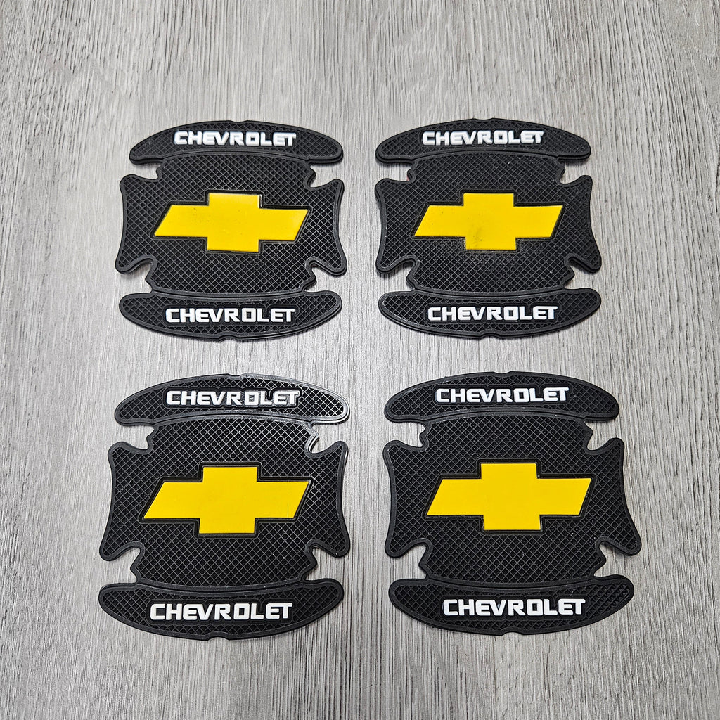 BRAND NEW UNIVERSAL 4PCS CHEVROLET RUBBER ANTI-SCRATCH DOOR HANDLE BOWL PROTECTOR