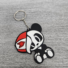 Load image into Gallery viewer, BRAND NEW JDM RACING PANDA CAR RUBBER KEYCHAIN KEY TAG RINGS JDM DRIFT