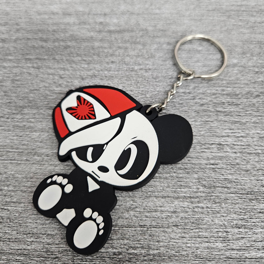 BRAND NEW JDM RACING PANDA CAR RUBBER KEYCHAIN KEY TAG RINGS JDM DRIFT