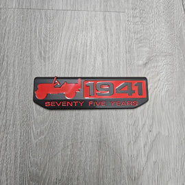 BRAND NEW 1PCS 3D Aluminum RED JEEP 1941 72 YEARS Car Front/Rear Badge Fender Body Emblem Decal Sticker