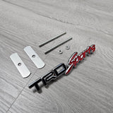 BRAND NEW TRD SPORT BLACK / RED CAR FRONT GRILLE BADGE METAL DECAL STICKER