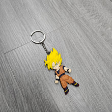 Load image into Gallery viewer, BRAND NEW DRAGON BALL Z SUPER SAIYAN GOKU DOUBLE SIDED RUBBER RING RUBBER KEYCHAIN KEY TAG RINGS