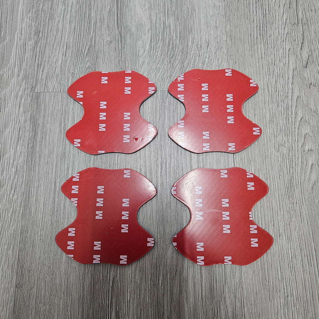 BRAND NEW UNIVERSAL 4PCS REAL CARBON FIBER RED ANTI-SCRATCH DOOR HANDLE PROTECTOR