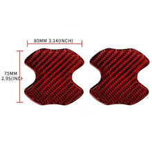 Load image into Gallery viewer, BRAND NEW UNIVERSAL 2PCS REAL CARBON FIBER RED ANTI-SCRATCH DOOR HANDLE PROTECTOR