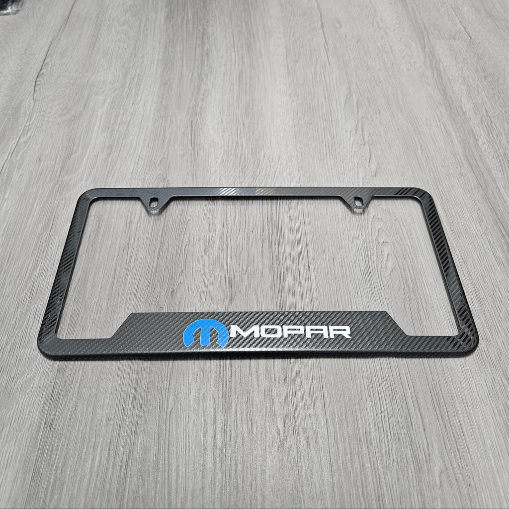 Brand New Universal 1PCS Mopar Metal Carbon Fiber Style License Plate Frame