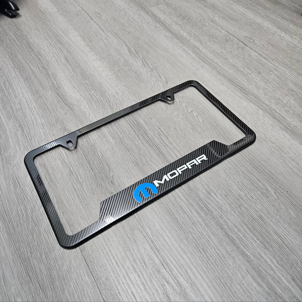 Brand New Universal 1PCS Mopar Metal Carbon Fiber Style License Plate Frame