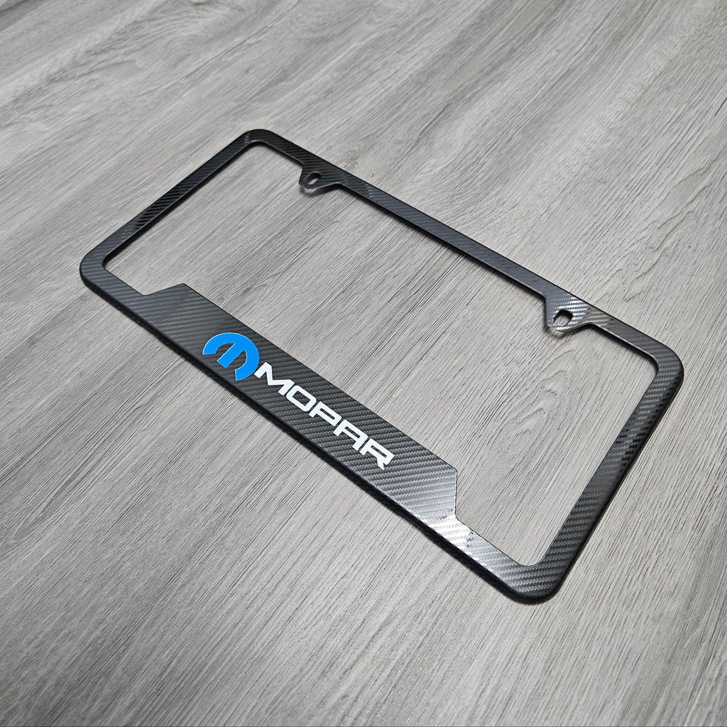 Brand New Universal 1PCS Mopar Metal Carbon Fiber Style License Plate Frame