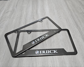 Brand New Universal 2PCS Buick Metal Carbon Fiber Style License Plate Frame