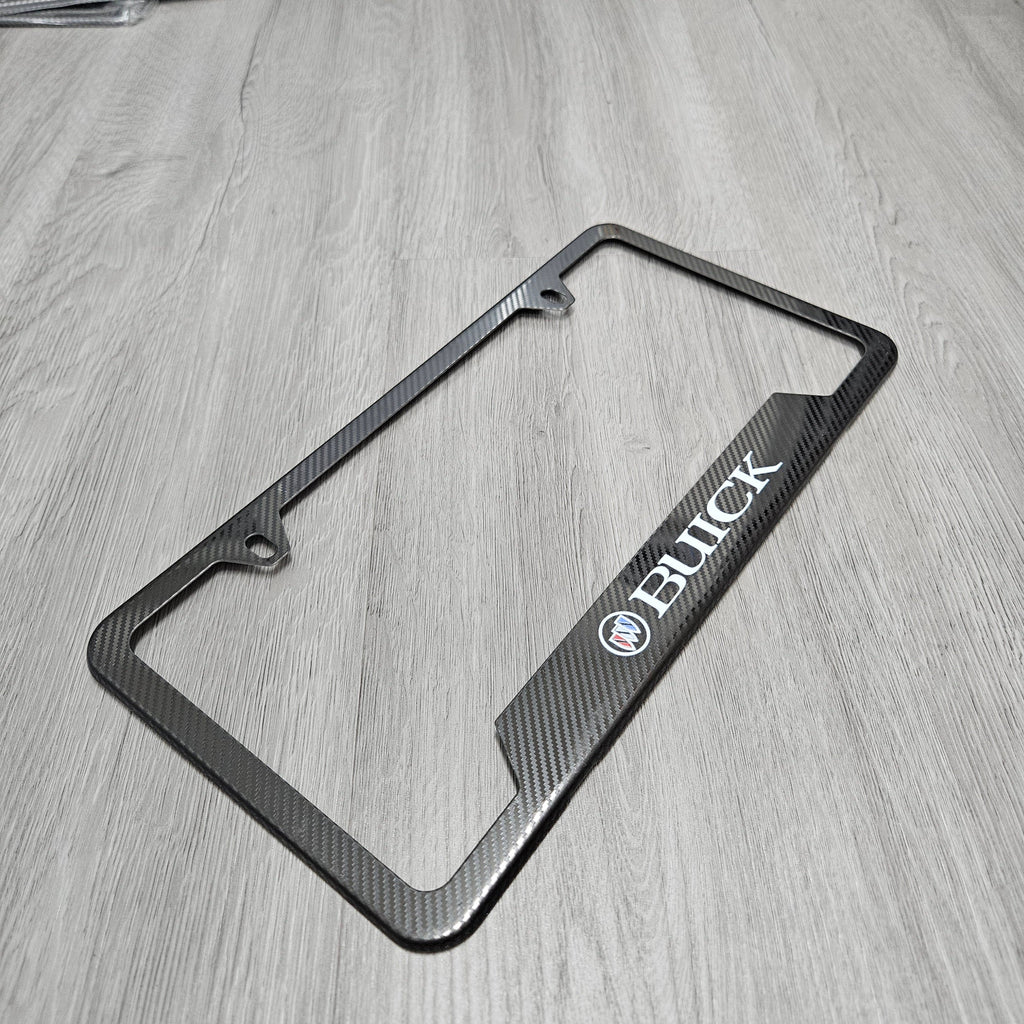 Brand New Universal 1PCS Buick Metal Carbon Fiber Style License Plate Frame