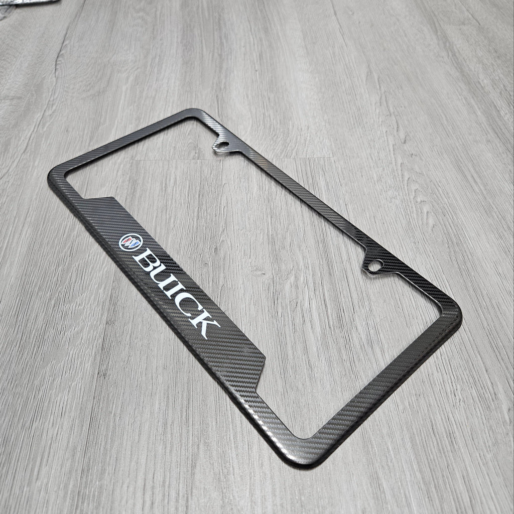 Brand New Universal 1PCS Buick Metal Carbon Fiber Style License Plate Frame