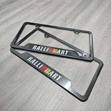 Load image into Gallery viewer, Brand New Universal 2PCS Ralliart Metal Carbon Fiber Style License Plate Frame