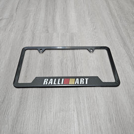 Brand New Universal 1PCS Ralliart Metal Carbon Fiber Style License Plate Frame
