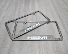 Load image into Gallery viewer, Brand New Universal 2PCS HEMI Metal Carbon Fiber Style License Plate Frame