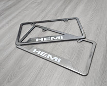 Load image into Gallery viewer, Brand New Universal 2PCS HEMI Metal Carbon Fiber Style License Plate Frame