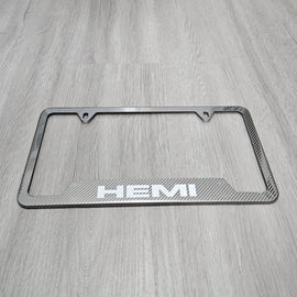 Brand New Universal 1PCS HEMI Metal Carbon Fiber Style License Plate Frame
