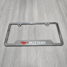 Load image into Gallery viewer, Brand New Universal 1PCS Mustang Metal Carbon Fiber Style License Plate Frame