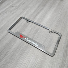 Load image into Gallery viewer, Brand New Universal 1PCS Mustang Metal Carbon Fiber Style License Plate Frame