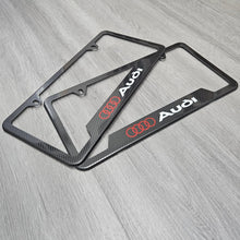 Load image into Gallery viewer, Brand New Universal 2PCS AUDI Metal Carbon Fiber Style License Plate Frame