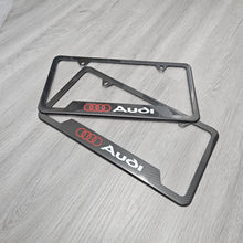Load image into Gallery viewer, Brand New Universal 2PCS AUDI Metal Carbon Fiber Style License Plate Frame