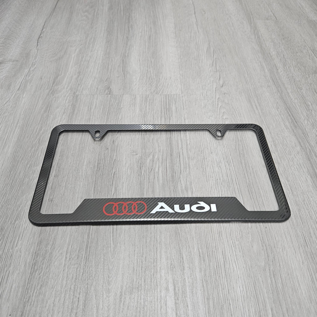 Brand New Universal 1PCS AUDI Metal Carbon Fiber Style License Plate Frame