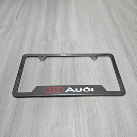 Brand New Universal 1PCS AUDI Metal Carbon Fiber Style License Plate Frame