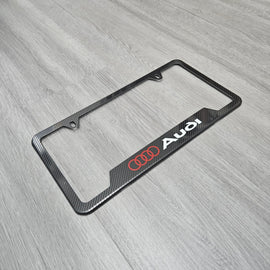 Brand New Universal 1PCS AUDI Metal Carbon Fiber Style License Plate Frame