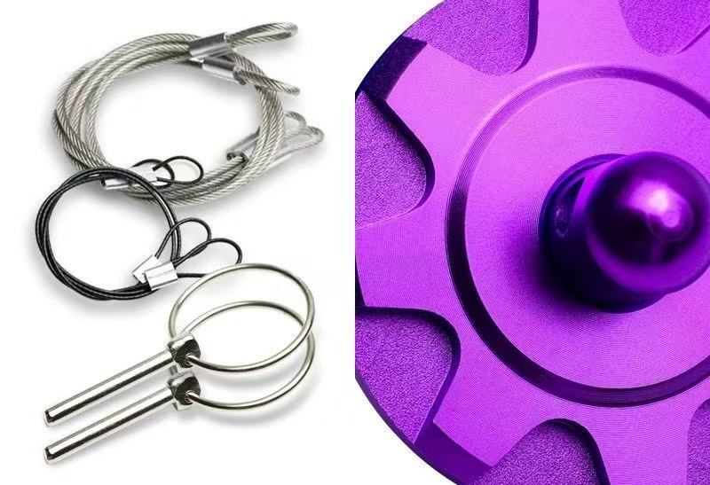 Brand New Universal Aluminum JDM Hardware Bonnet Racing Hood Pin Lock Appearance Purple