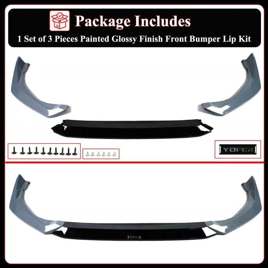 BRAND NEW 3PCS 2025-2026 Honda Civic 11th Gen Yofer Urban Gray Pearl 2-Tone Bumper Lip Splitter Kit