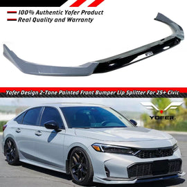 BRAND NEW 3PCS 2025-2026 Honda Civic 11th Gen Yofer Urban Gray Pearl 2-Tone Bumper Lip Splitter Kit