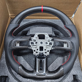 BRAND NEW 2015-2023 FORD MUSTANG ECO BOOST/ GT/ SHELBY GT350/ GT350R Real Carbon Fiber Steering Wheel With Replacement Trim