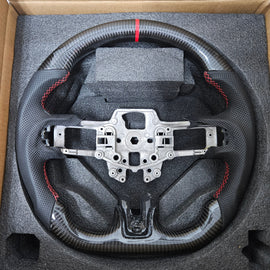 BRAND NEW 2015-2023 FORD MUSTANG ECO BOOST/ GT/ SHELBY GT350/ GT350R Real Carbon Fiber Steering Wheel Without Replacement Trim