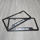 Brand New Universal 2PCS HEMI Metal Black License Plate Frame