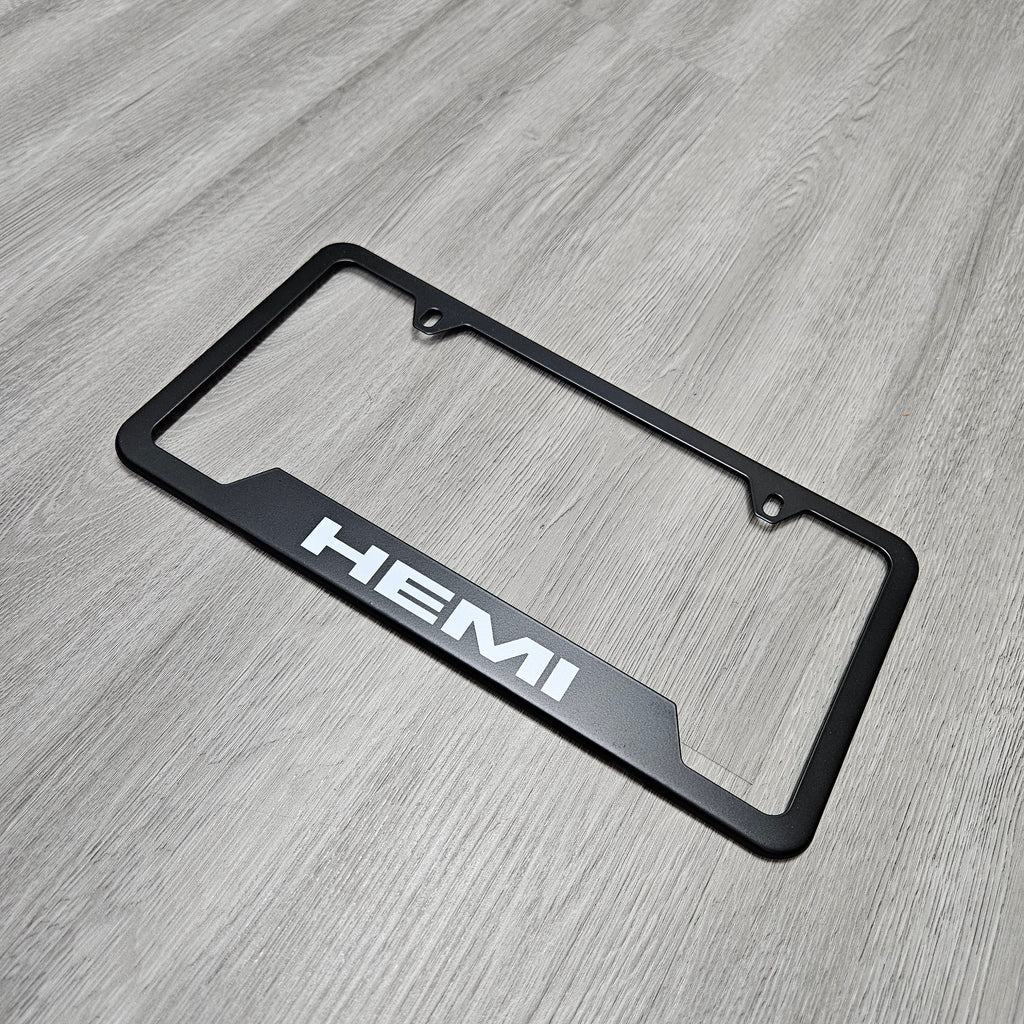 Brand New Universal 1PCS HEMI Metal Black License Plate Frame