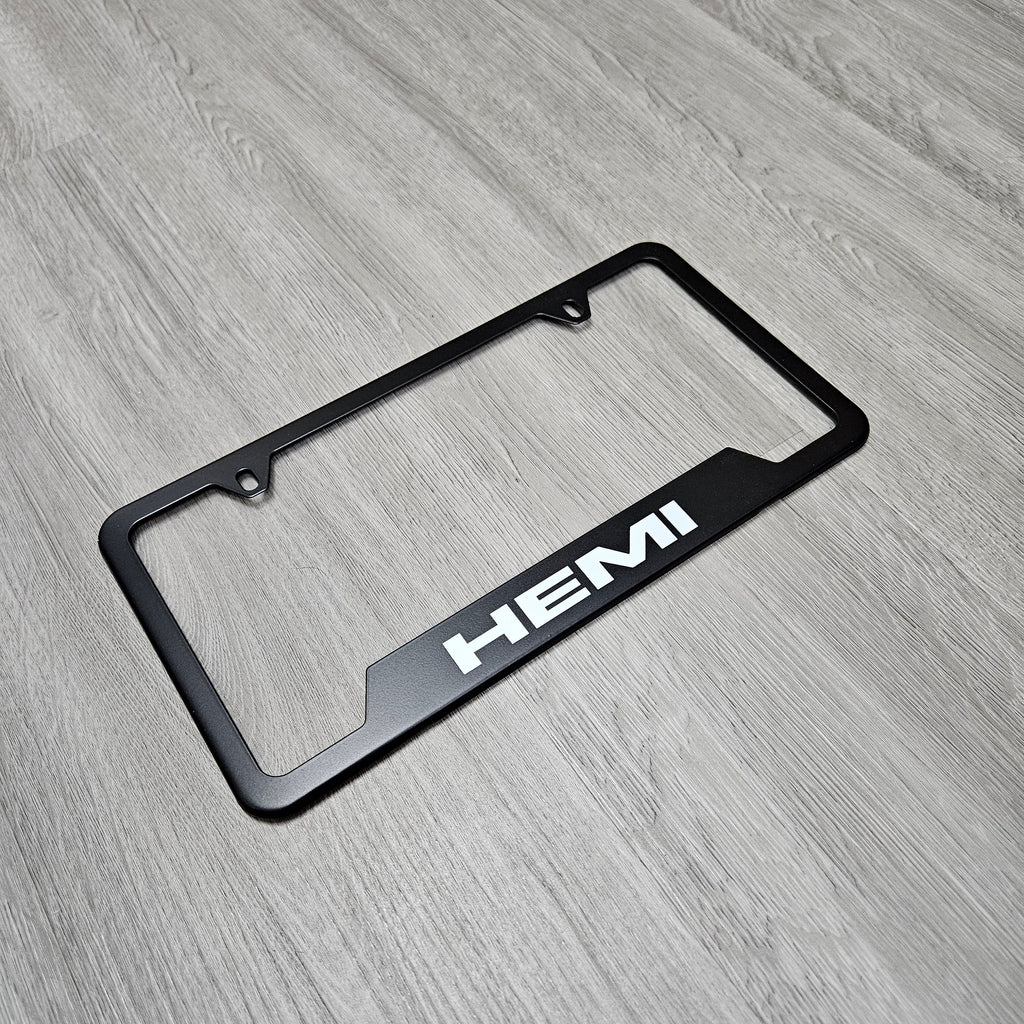 Brand New Universal 1PCS HEMI Metal Black License Plate Frame