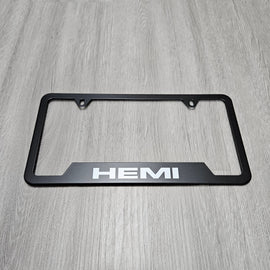 Brand New Universal 1PCS HEMI Metal Black License Plate Frame