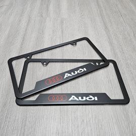 Brand New Universal 2PCS Audi Metal Black License Plate Frame