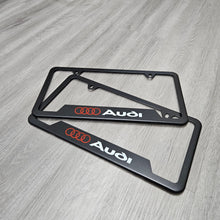 Load image into Gallery viewer, Brand New Universal 2PCS Audi Metal Black License Plate Frame