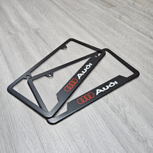 Load image into Gallery viewer, Brand New Universal 2PCS Audi Metal Black License Plate Frame