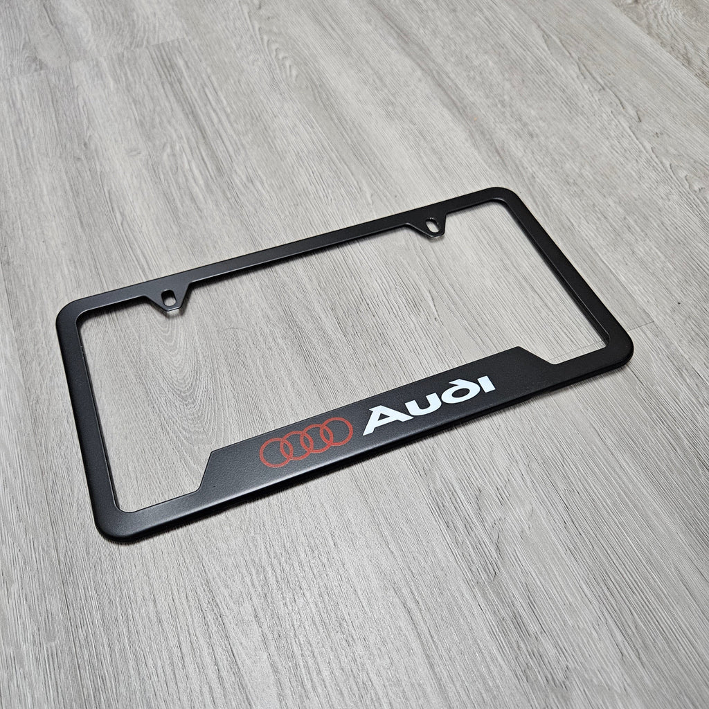 Brand New Universal 1PCS Audi Metal Black License Plate Frame