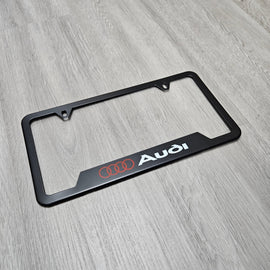 Brand New Universal 1PCS Audi Metal Black License Plate Frame
