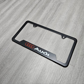 Brand New Universal 1PCS Audi Metal Black License Plate Frame