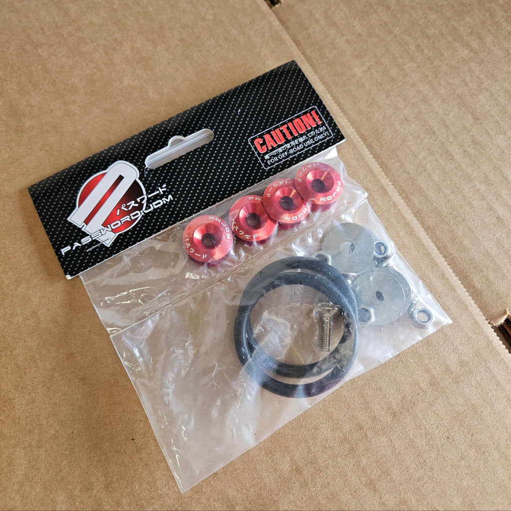 Brand New Universal Password JDM Red Aluminum Car Bumper Trunk Fender Hatch Lids Quick Release Fastener